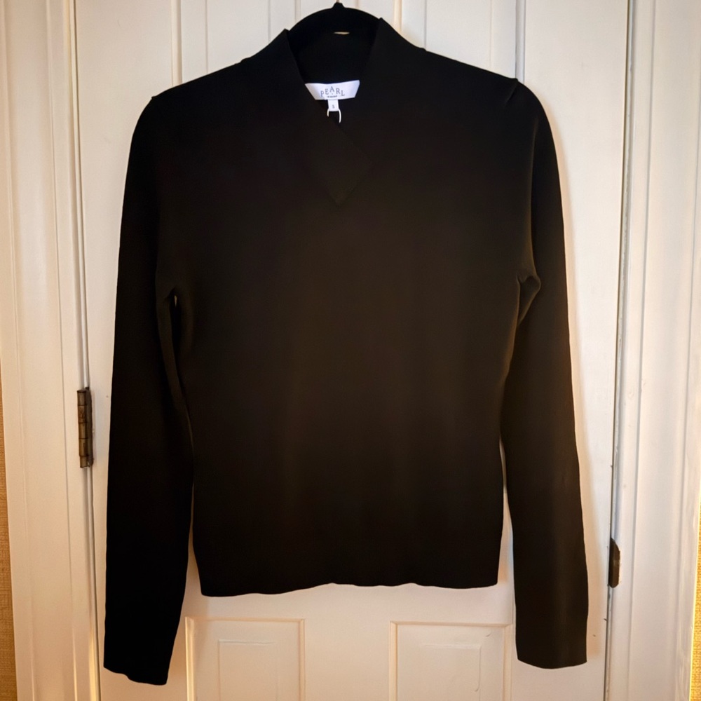 Pearl by Lela Rose Chic Black Women's Blouse
